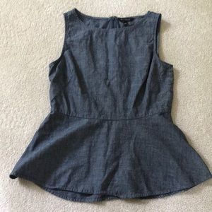 Banana Republic denim blue peplum shirt.